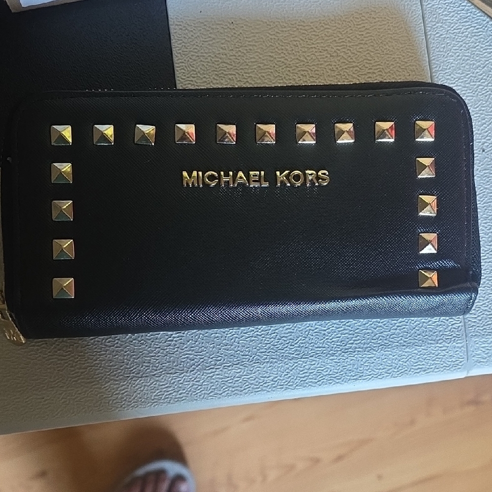 Michael Kors Black Wallet with Gold Accents